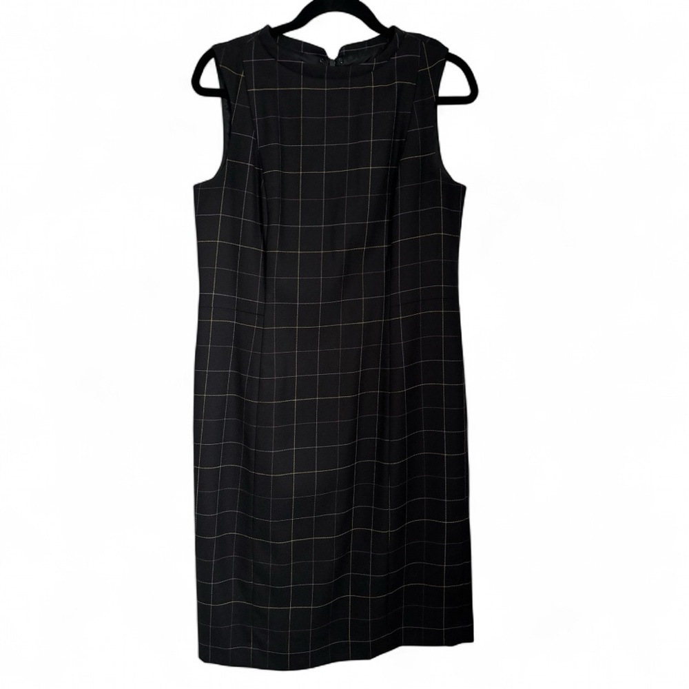 Pendleton Vintage Black Plaid Virgin Wool Dress, Size 10